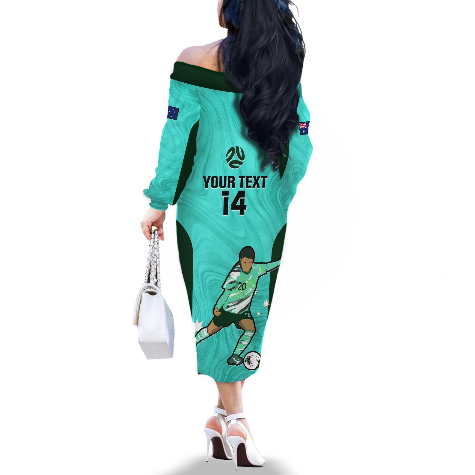 custom-australia-soccer-off-the-shoulder-long-sleeve-dress-sam-kerr-matildas-proud-2023-world-cup-turquoise