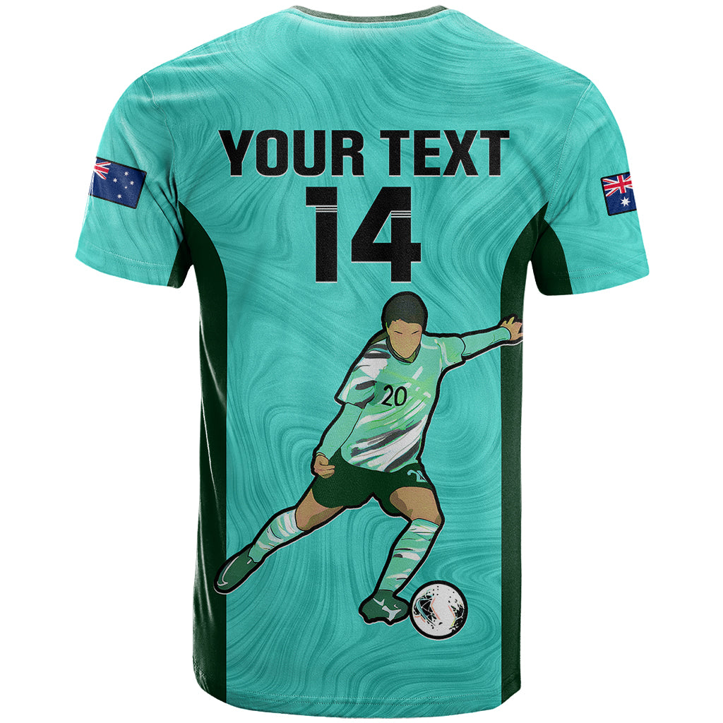 Custom Australia Soccer T Shirt Sam Kerr Matildas Proud 2023 World Cup Turquoise - Vibe Hoodie Shop