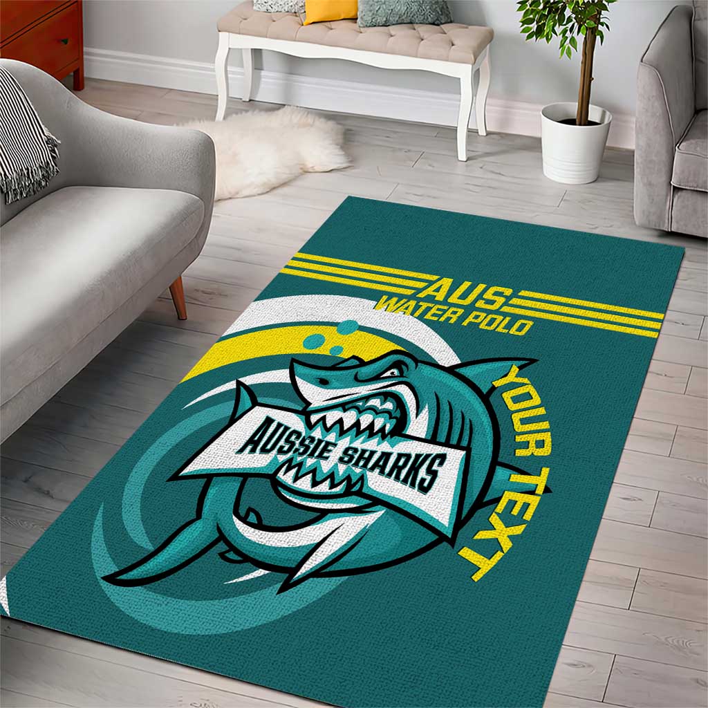 Custom Australia Water Polo 2024 Area Rug Aussie Shark Sporty Version - Vibe Hoodie Shop