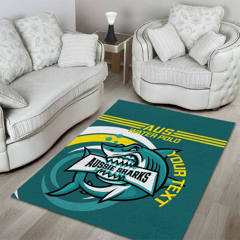 Custom Australia Water Polo 2024 Area Rug Aussie Shark Sporty Version - Vibe Hoodie Shop