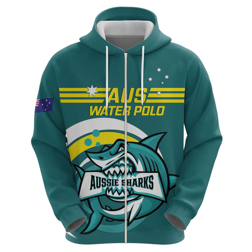Custom Australia Water Polo 2024 Hoodie Aussie Shark Sporty Version - Vibe Hoodie Shop