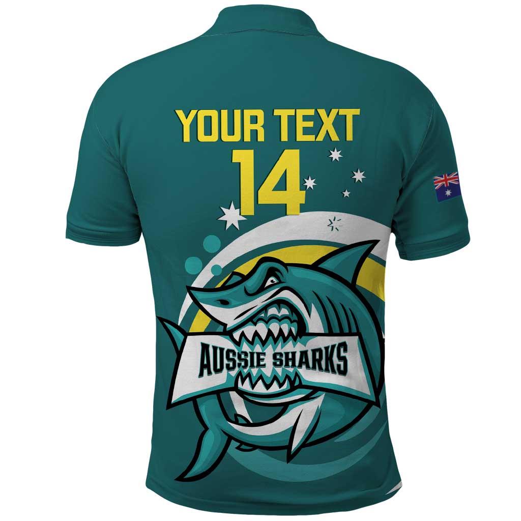 Custom Australia Water Polo 2024 Polo Shirt Aussie Shark Sporty Version - Vibe Hoodie Shop