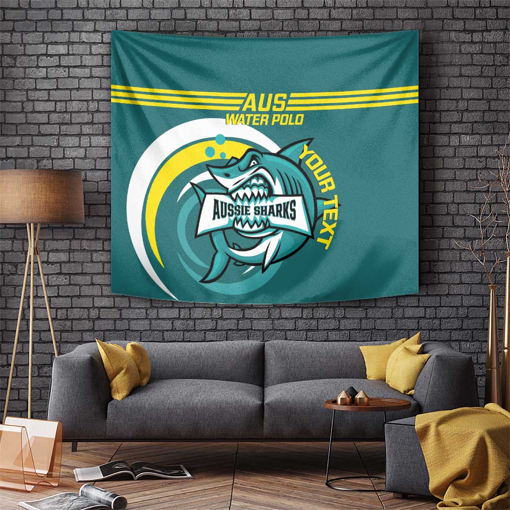 Custom Australia Water Polo 2024 Tapestry Aussie Shark Sporty Version - Vibe Hoodie Shop