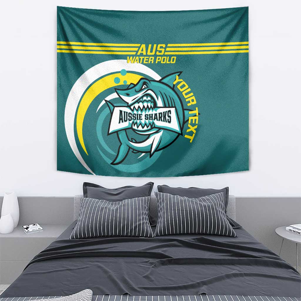 Custom Australia Water Polo 2024 Tapestry Aussie Shark Sporty Version - Vibe Hoodie Shop