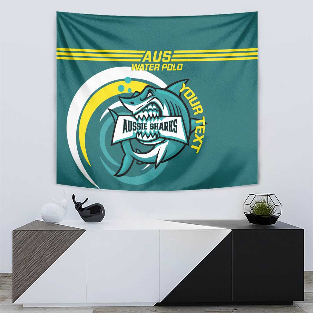 Custom Australia Water Polo 2024 Tapestry Aussie Shark Sporty Version - Vibe Hoodie Shop