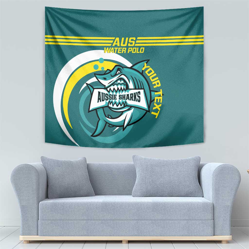 Custom Australia Water Polo 2024 Tapestry Aussie Shark Sporty Version - Vibe Hoodie Shop