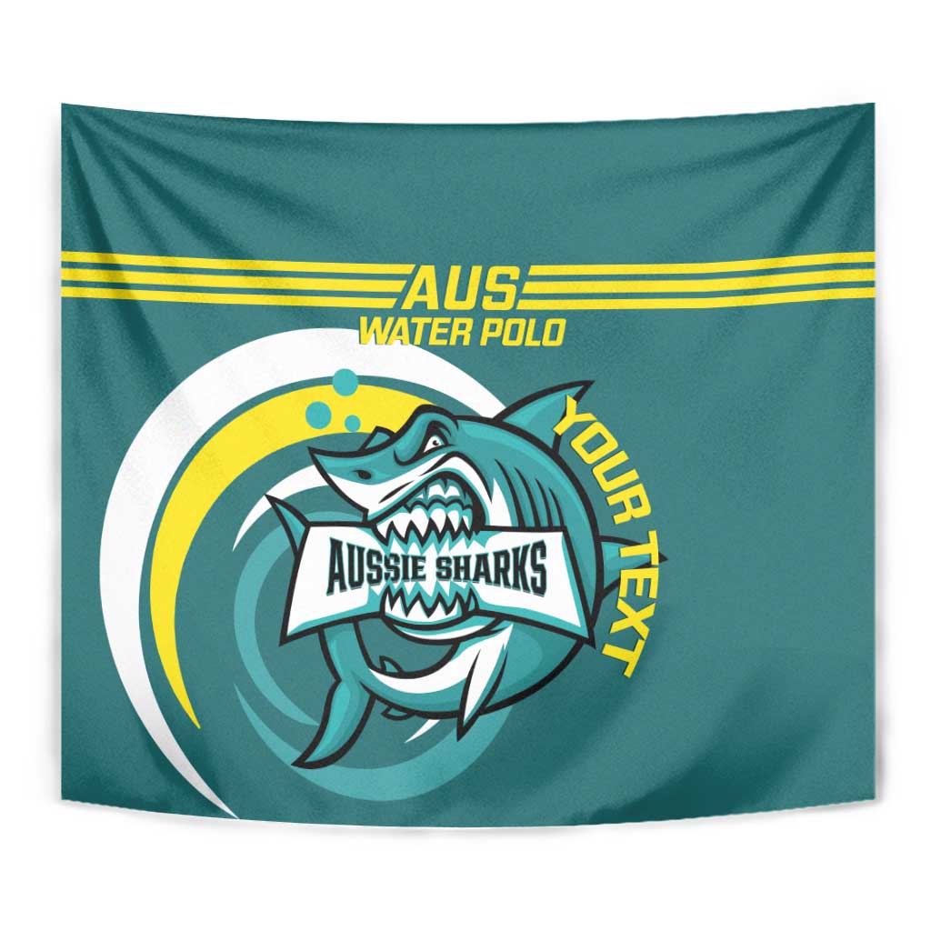 Custom Australia Water Polo 2024 Tapestry Aussie Shark Sporty Version - Vibe Hoodie Shop