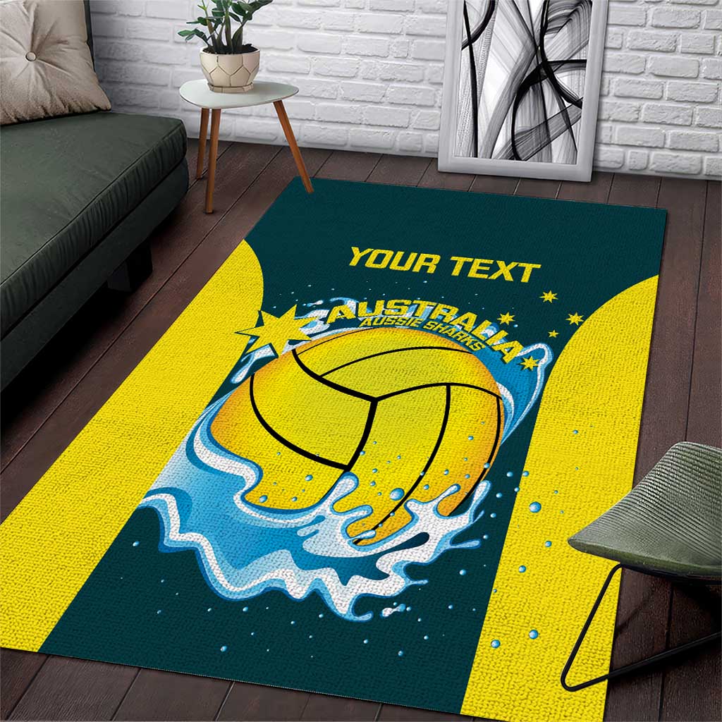 Custom Australia Water Polo 2024 Area Rug Aussie Shark National Color Version - Vibe Hoodie Shop