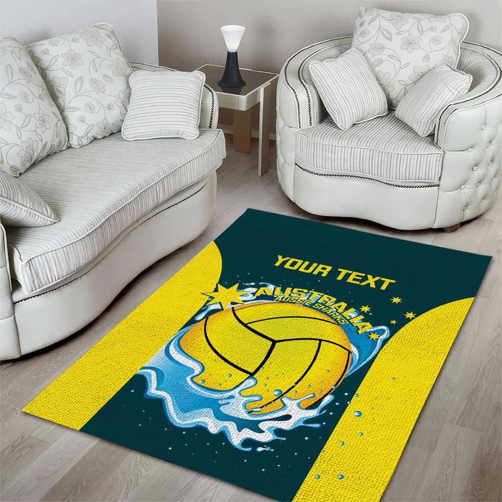 Custom Australia Water Polo 2024 Area Rug Aussie Shark National Color Version - Vibe Hoodie Shop