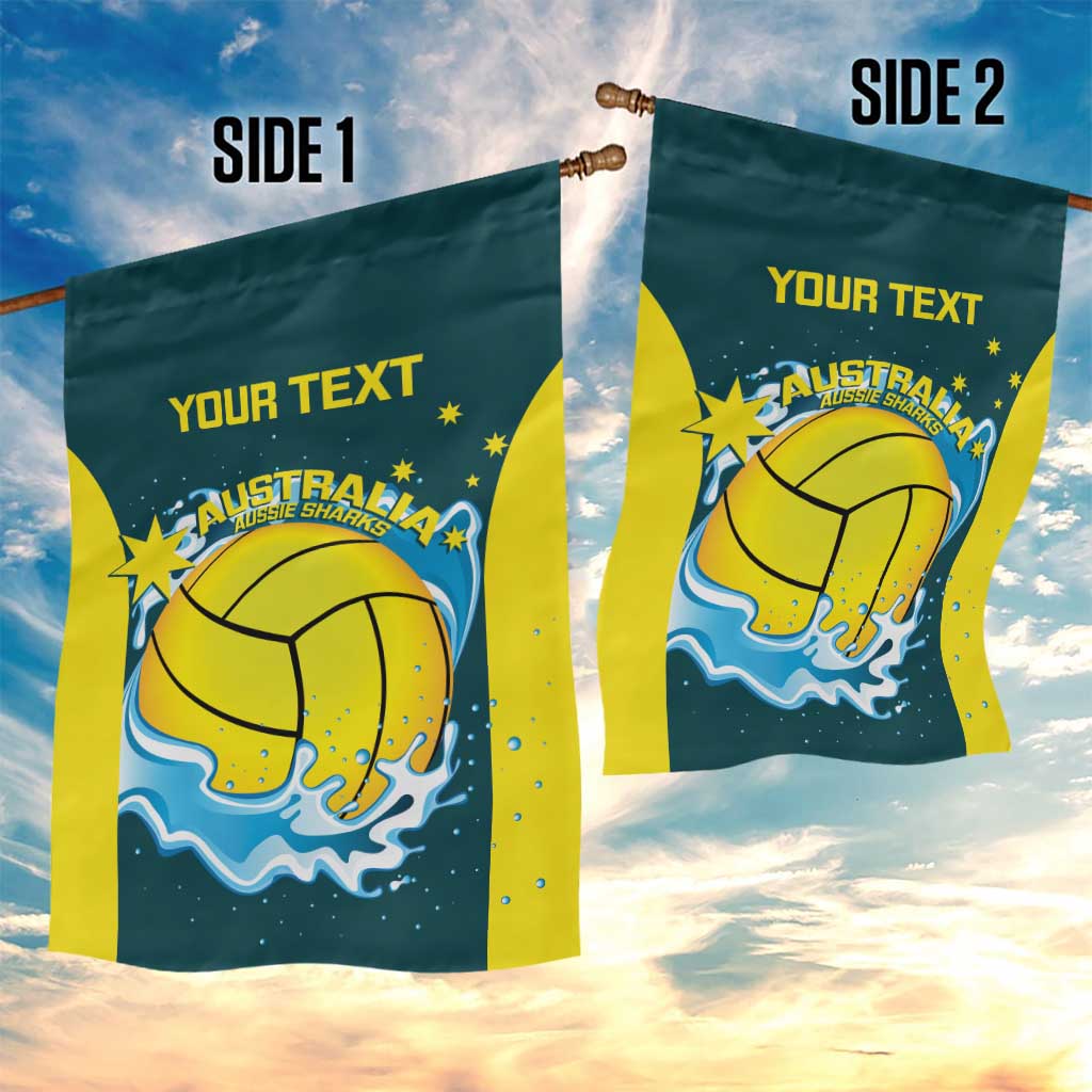 Custom Australia Water Polo 2024 Garden Flag Aussie Shark National Color Version - Vibe Hoodie Shop