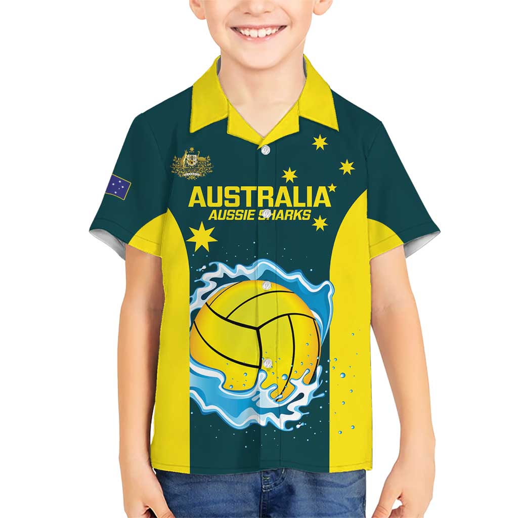 Custom Australia Water Polo 2024 Hawaiian Shirt Aussie Shark National Color Version - Vibe Hoodie Shop