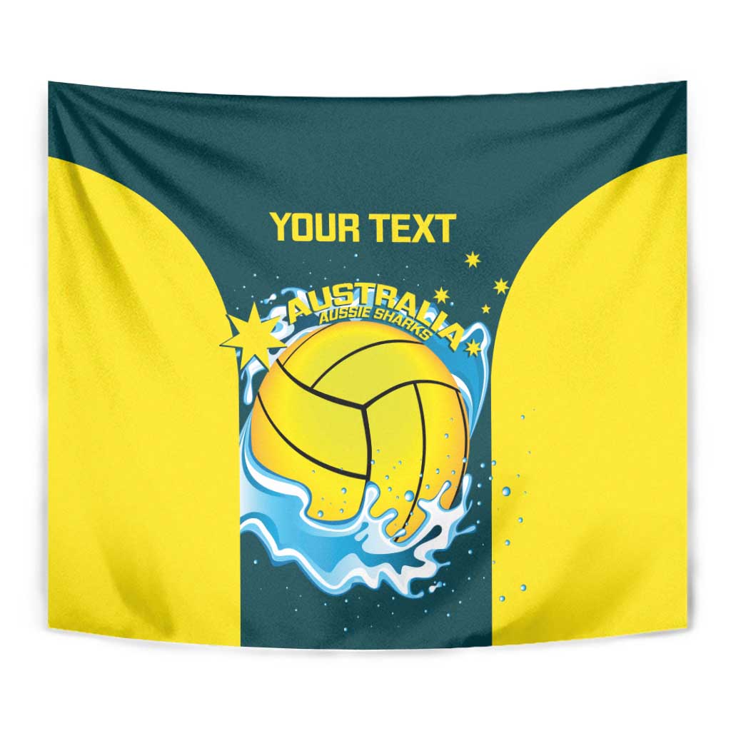 Custom Australia Water Polo 2024 Tapestry Aussie Shark National Color Version - Vibe Hoodie Shop