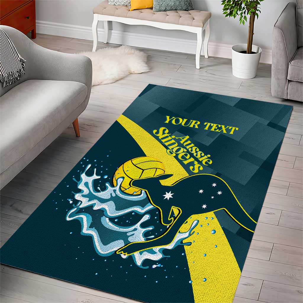 Custom Australia Water Polo 2024 Area Rug Aussie Stingers Kangaroo Sporty Version - Vibe Hoodie Shop