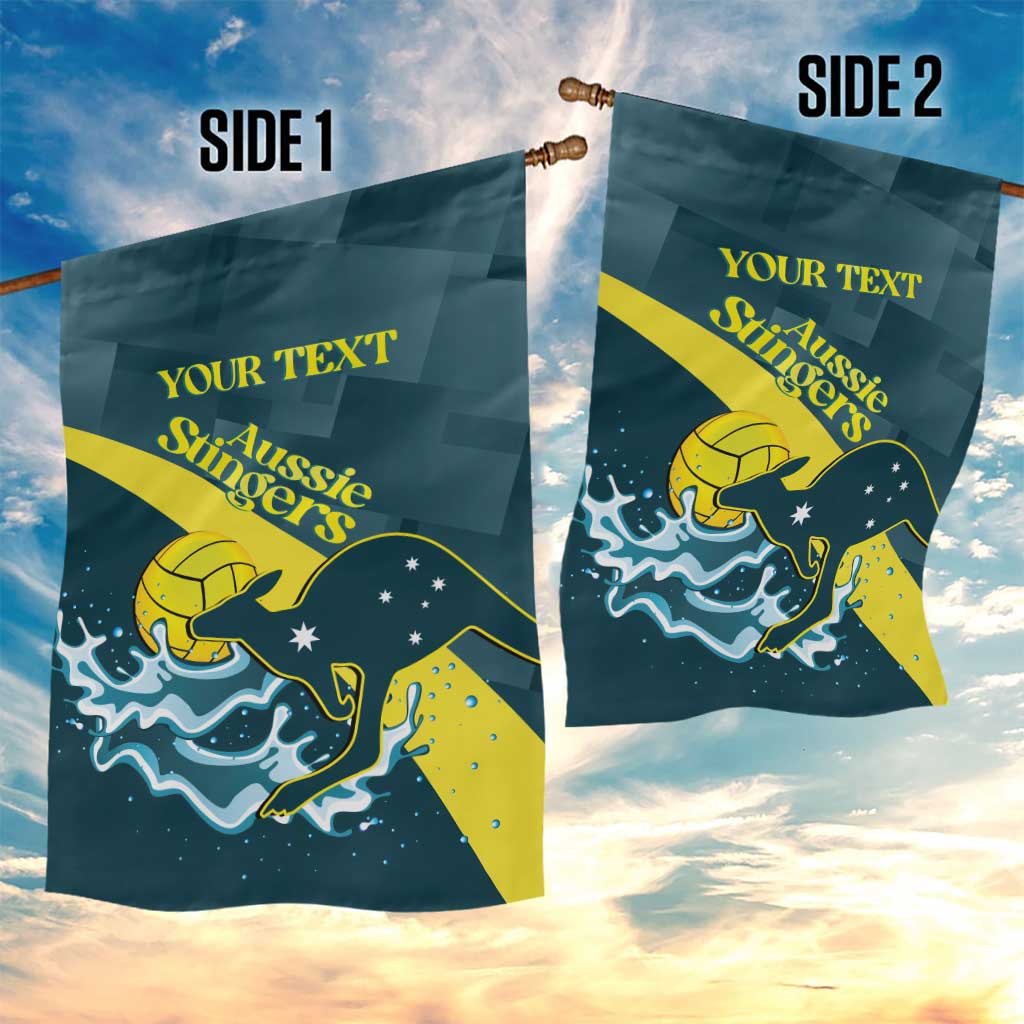 Custom Australia Water Polo 2024 Garden Flag Aussie Stingers Kangaroo Sporty Version - Vibe Hoodie Shop