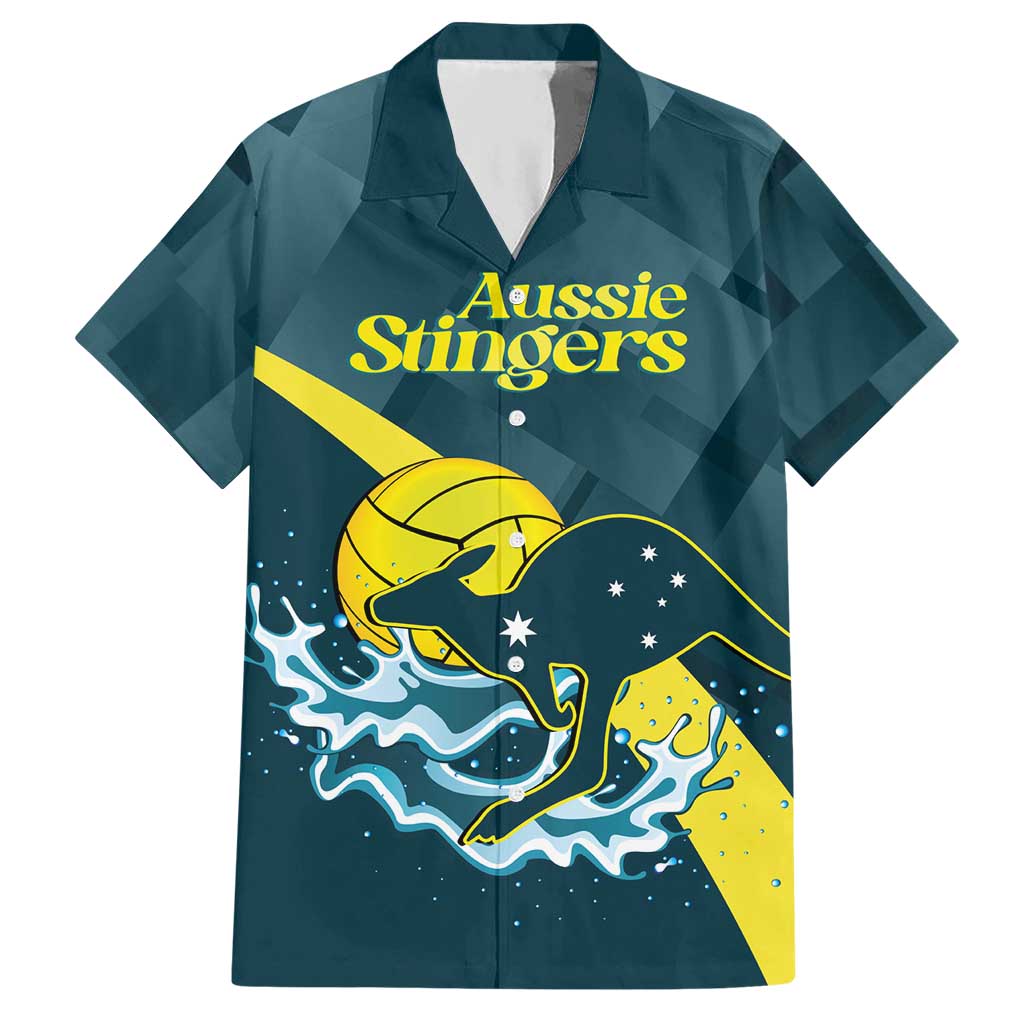 Custom Australia Water Polo 2024 Hawaiian Shirt Aussie Stingers Kangaroo Sporty Version - Vibe Hoodie Shop