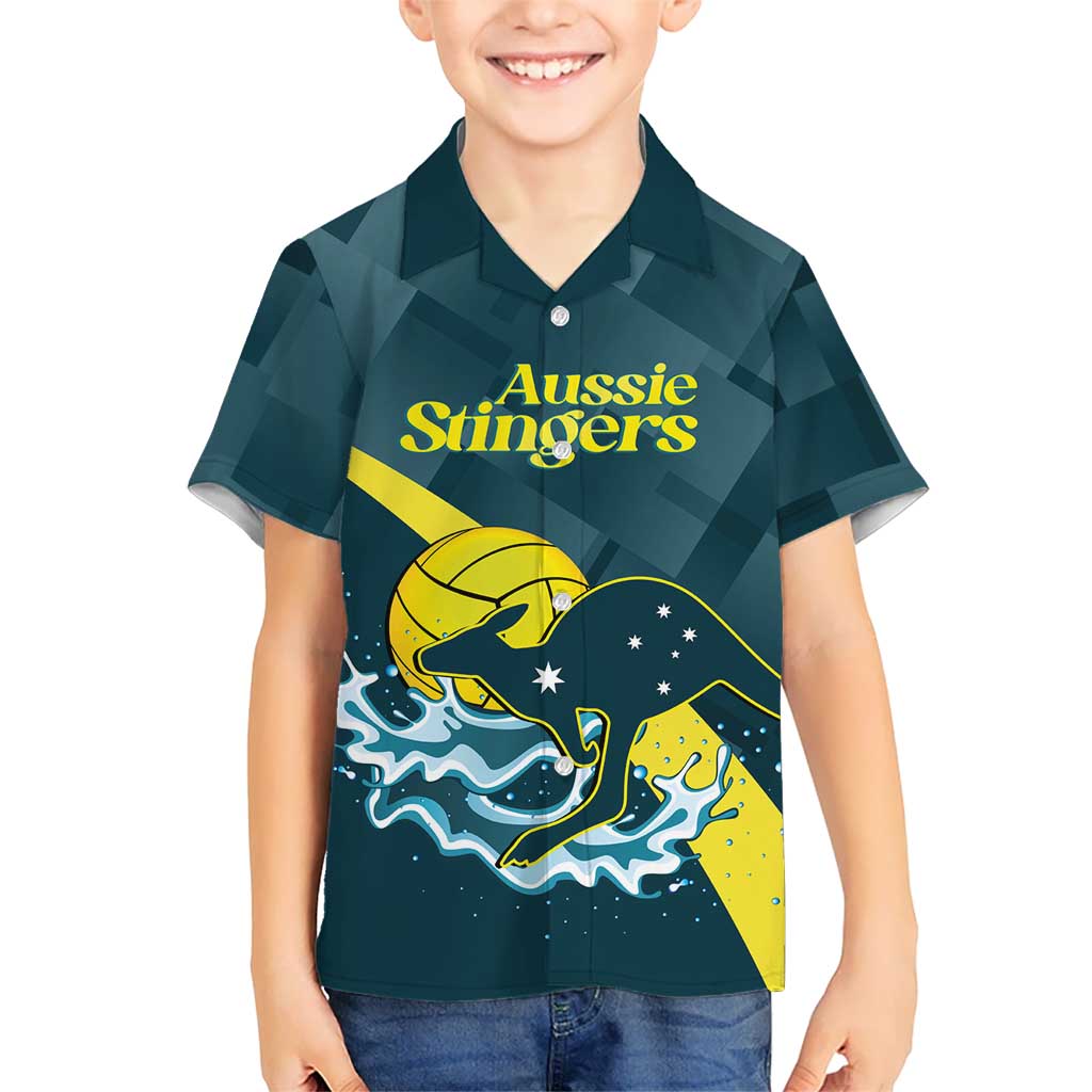 Custom Australia Water Polo 2024 Hawaiian Shirt Aussie Stingers Kangaroo Sporty Version - Vibe Hoodie Shop