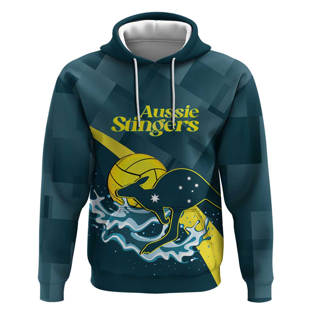 Custom Australia Water Polo 2024 Hoodie Aussie Stingers Kangaroo Sporty Version - Vibe Hoodie Shop