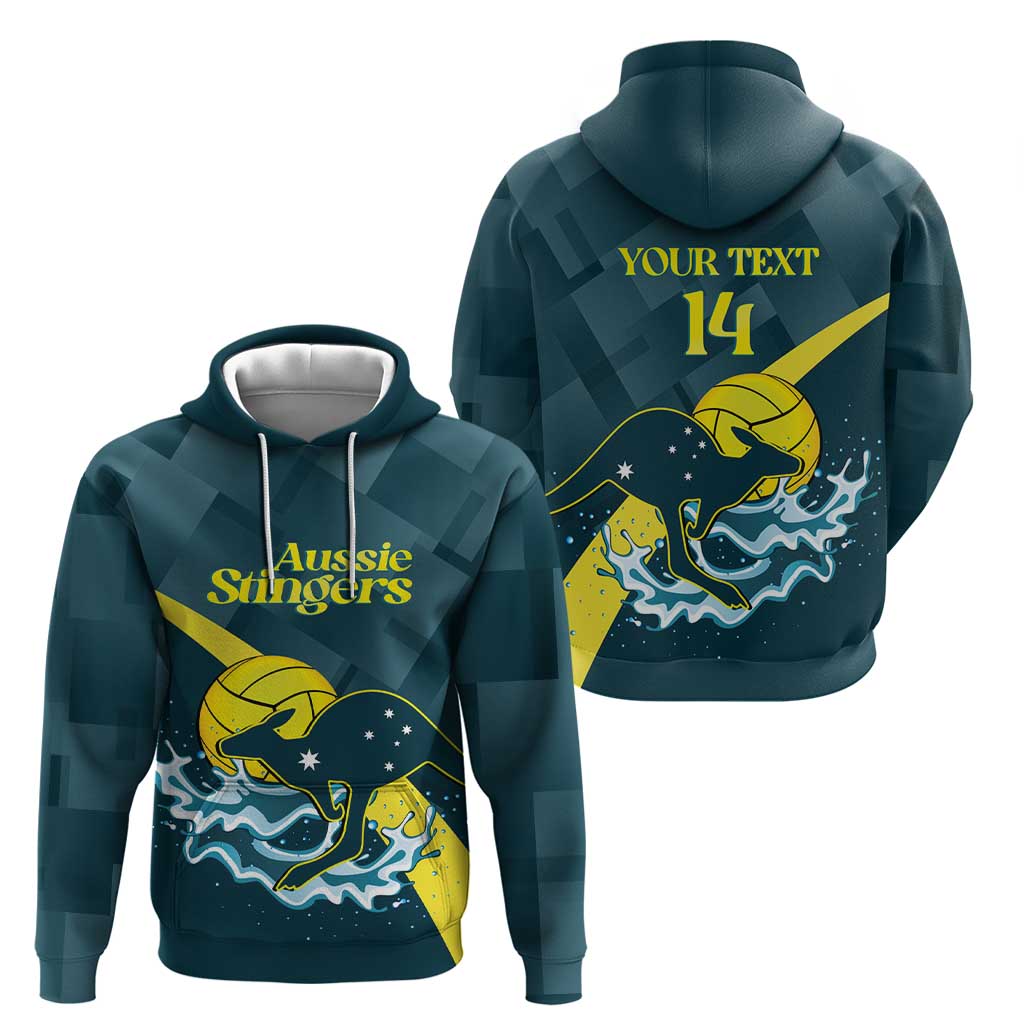 Custom Australia Water Polo 2024 Hoodie Aussie Stingers Kangaroo Sporty Version - Vibe Hoodie Shop