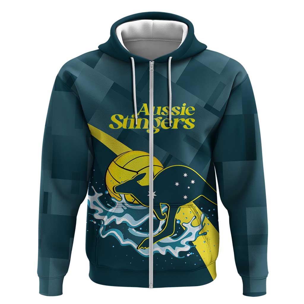 Custom Australia Water Polo 2024 Hoodie Aussie Stingers Kangaroo Sporty Version - Vibe Hoodie Shop