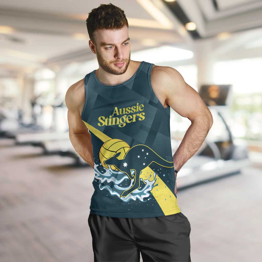 Custom Australia Water Polo 2024 Men Tank Top Aussie Stingers Kangaroo Sporty Version - Vibe Hoodie Shop