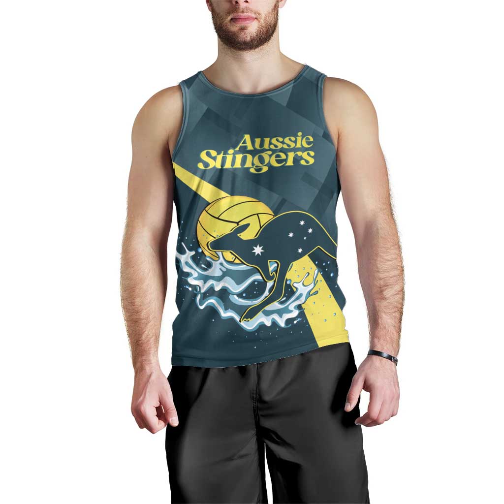 Custom Australia Water Polo 2024 Men Tank Top Aussie Stingers Kangaroo Sporty Version - Vibe Hoodie Shop