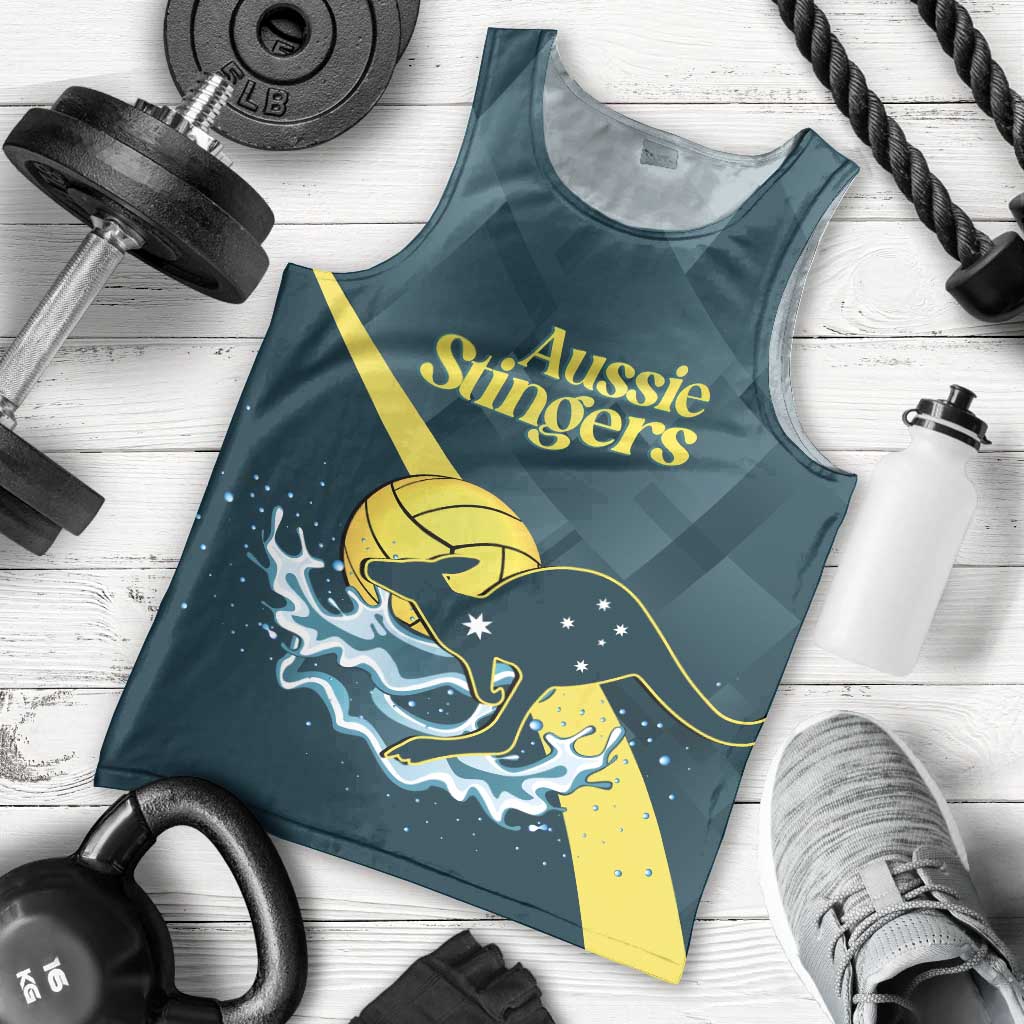 Custom Australia Water Polo 2024 Men Tank Top Aussie Stingers Kangaroo Sporty Version - Vibe Hoodie Shop