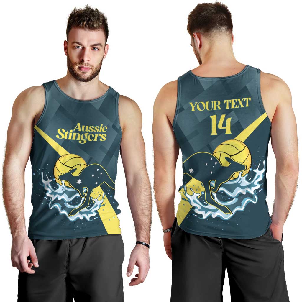 Custom Australia Water Polo 2024 Men Tank Top Aussie Stingers Kangaroo Sporty Version - Vibe Hoodie Shop