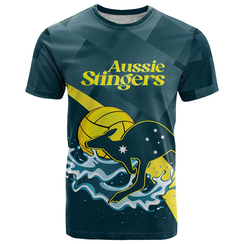 Custom Australia Water Polo 2024 T Shirt Aussie Stingers Kangaroo Sporty Version - Vibe Hoodie Shop