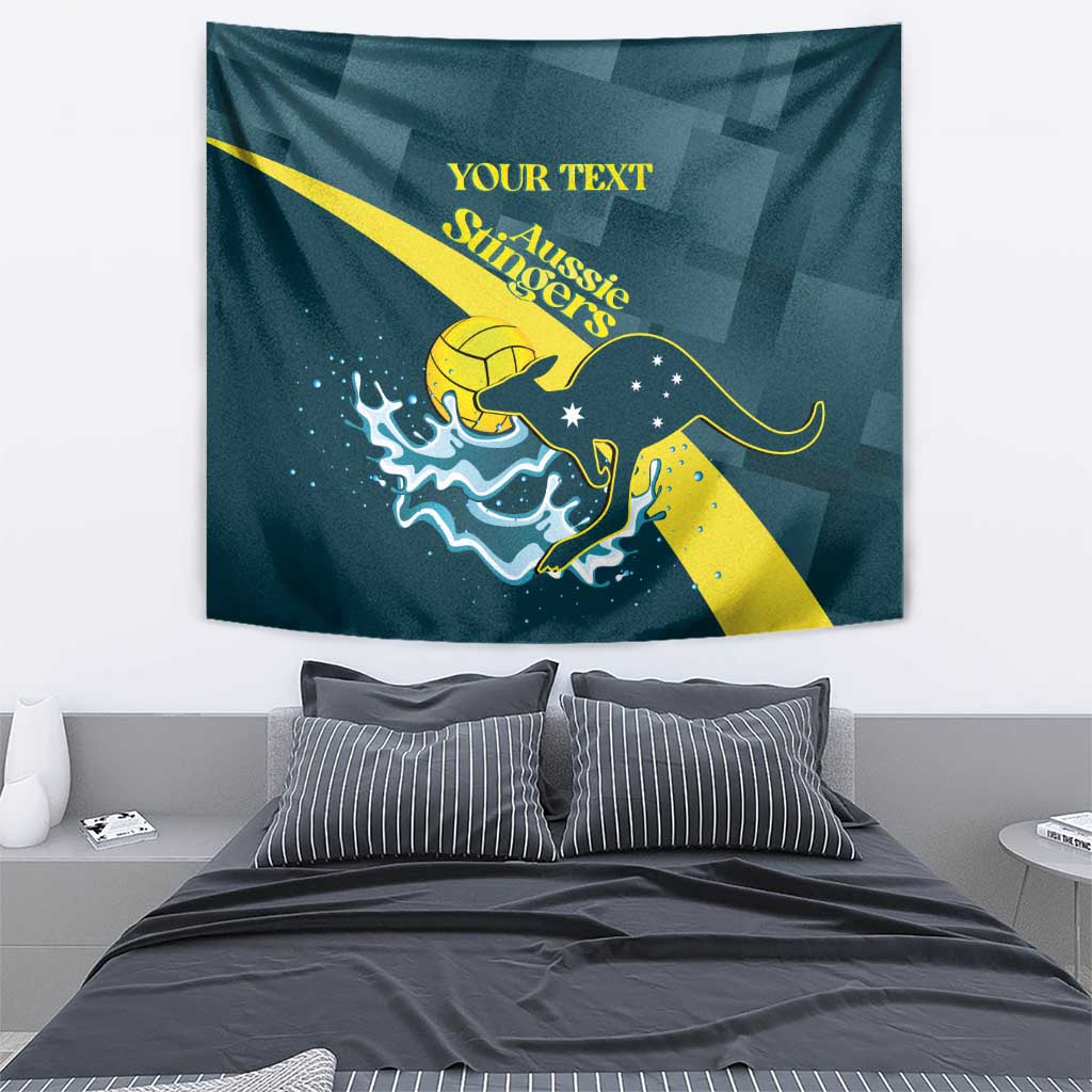 Custom Australia Water Polo 2024 Tapestry Aussie Stingers Kangaroo Sporty Version - Vibe Hoodie Shop