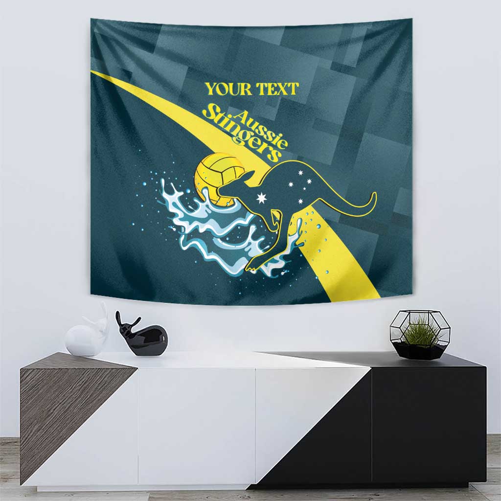 Custom Australia Water Polo 2024 Tapestry Aussie Stingers Kangaroo Sporty Version - Vibe Hoodie Shop