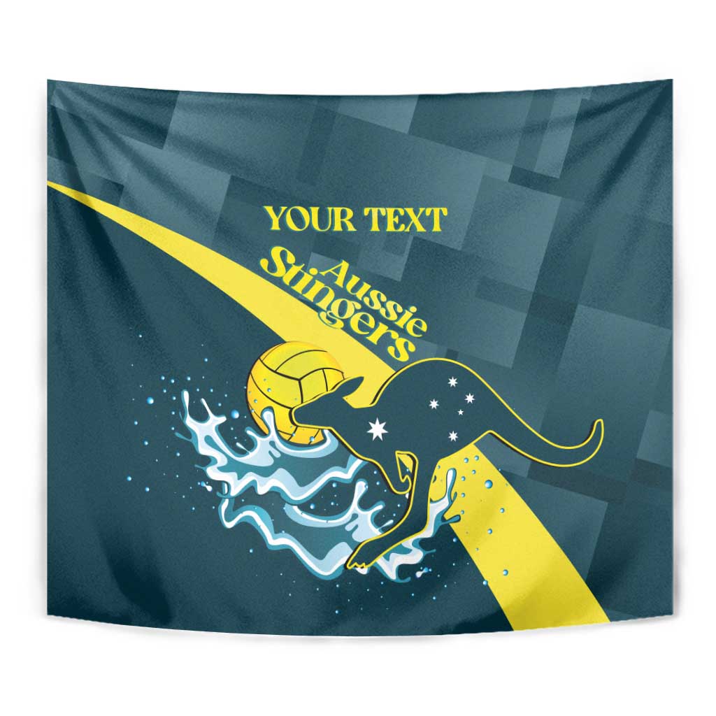 Custom Australia Water Polo 2024 Tapestry Aussie Stingers Kangaroo Sporty Version - Vibe Hoodie Shop