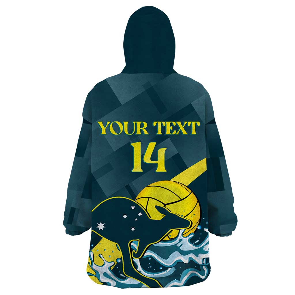 Custom Australia Water Polo 2024 Wearable Blanket Hoodie Aussie Stingers Kangaroo Sporty Version - Vibe Hoodie Shop