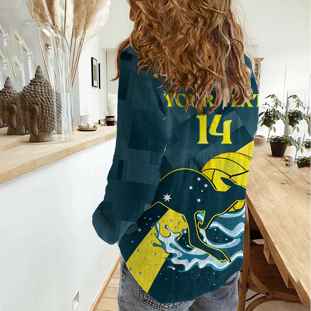 Custom Australia Water Polo 2024 Women Casual Shirt Aussie Stingers Kangaroo Sporty Version - Vibe Hoodie Shop