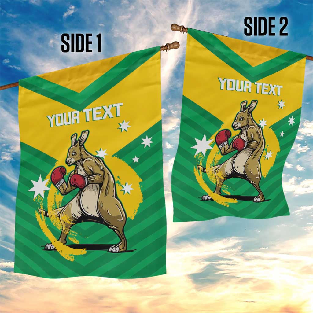 Personalised Australia Boxing Kangaroo Garden Flag Aussie Pride National Color - Vibe Hoodie Shop