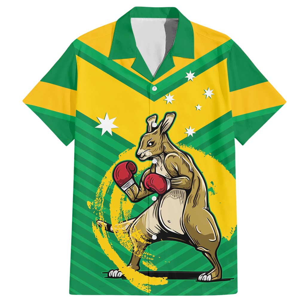 Personalised Australia Boxing Kangaroo Hawaiian Shirt Aussie Pride National Color - Vibe Hoodie Shop