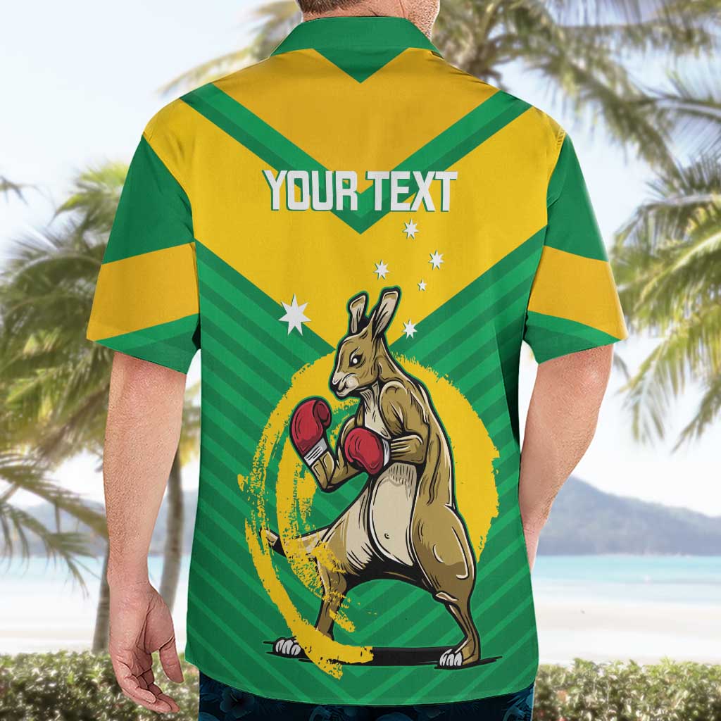 Personalised Australia Boxing Kangaroo Hawaiian Shirt Aussie Pride National Color - Vibe Hoodie Shop