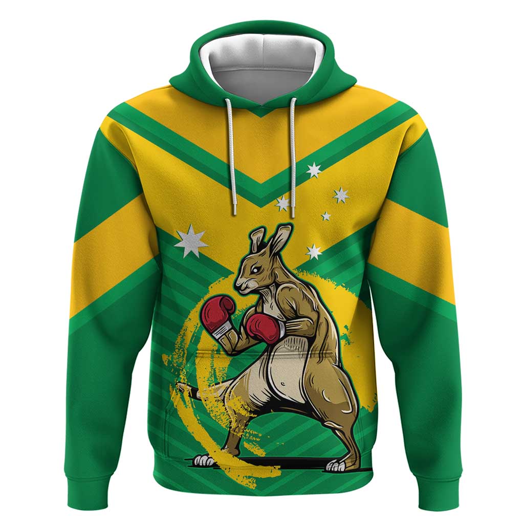 Personalised Australia Boxing Kangaroo Hoodie Aussie Pride National Color - Vibe Hoodie Shop