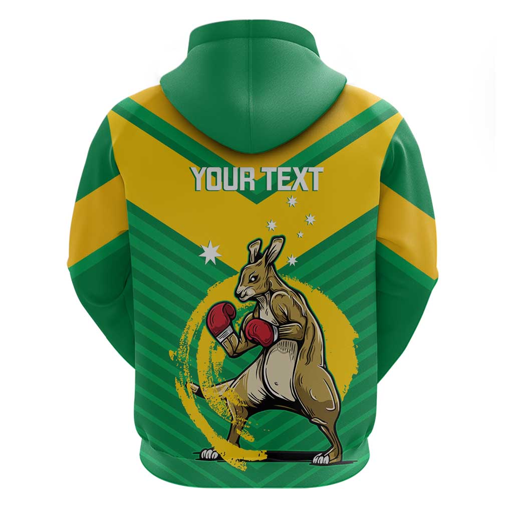 Personalised Australia Boxing Kangaroo Hoodie Aussie Pride National Color - Vibe Hoodie Shop
