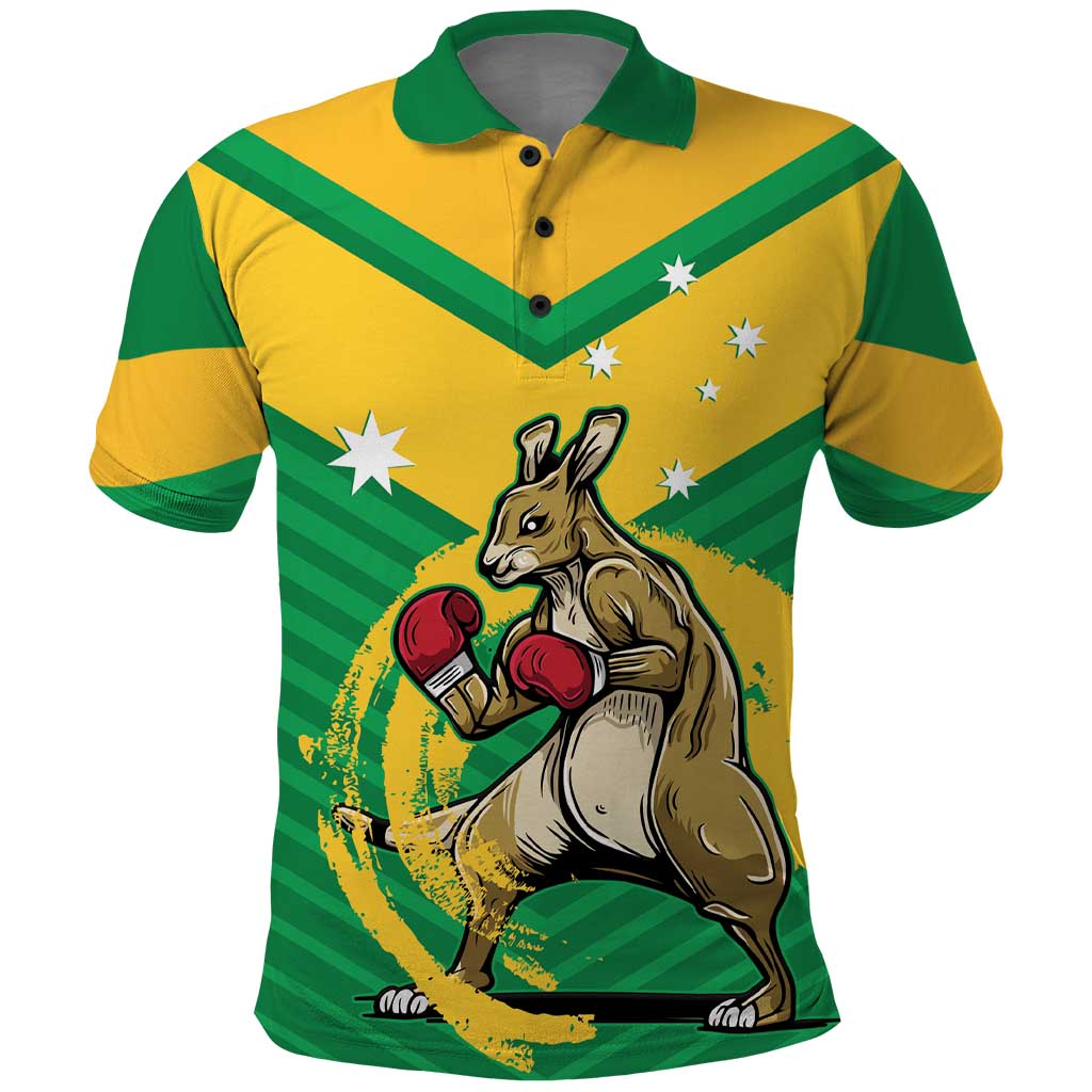 Personalised Australia Boxing Kangaroo Polo Shirt Aussie Pride National Color - Vibe Hoodie Shop