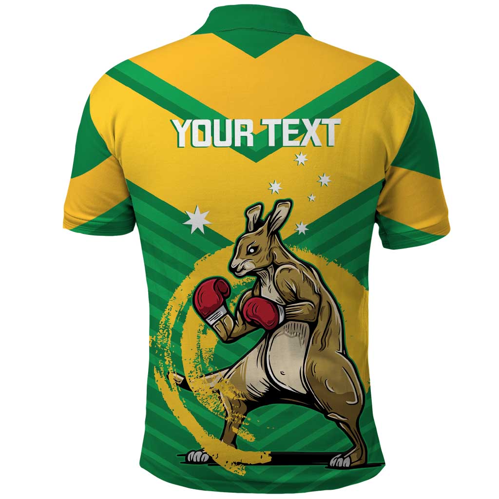 Personalised Australia Boxing Kangaroo Polo Shirt Aussie Pride National Color - Vibe Hoodie Shop