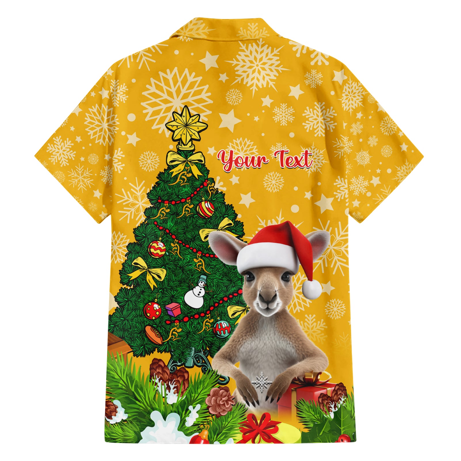 Personalised Wallabies Rugby Christmas Hawaiian Shirt Merry Xmas With Australian Kangaroo - Vibe Hoodie Shop