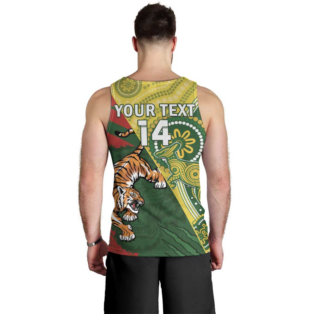 Custom Bangladesh And Australia Cricket Men Tank Top Kangaroo Tiger Together - Vibe Hoodie Shop