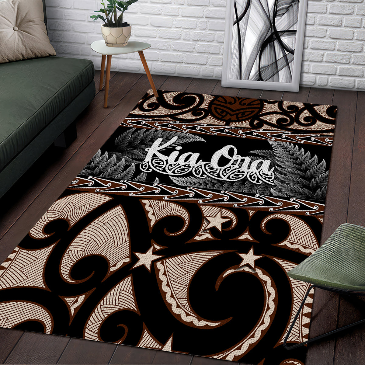 Kia Ora New Zealand Area Rug Aotearoa Proud Maori With Silver Fern - Vibe Hoodie Shop