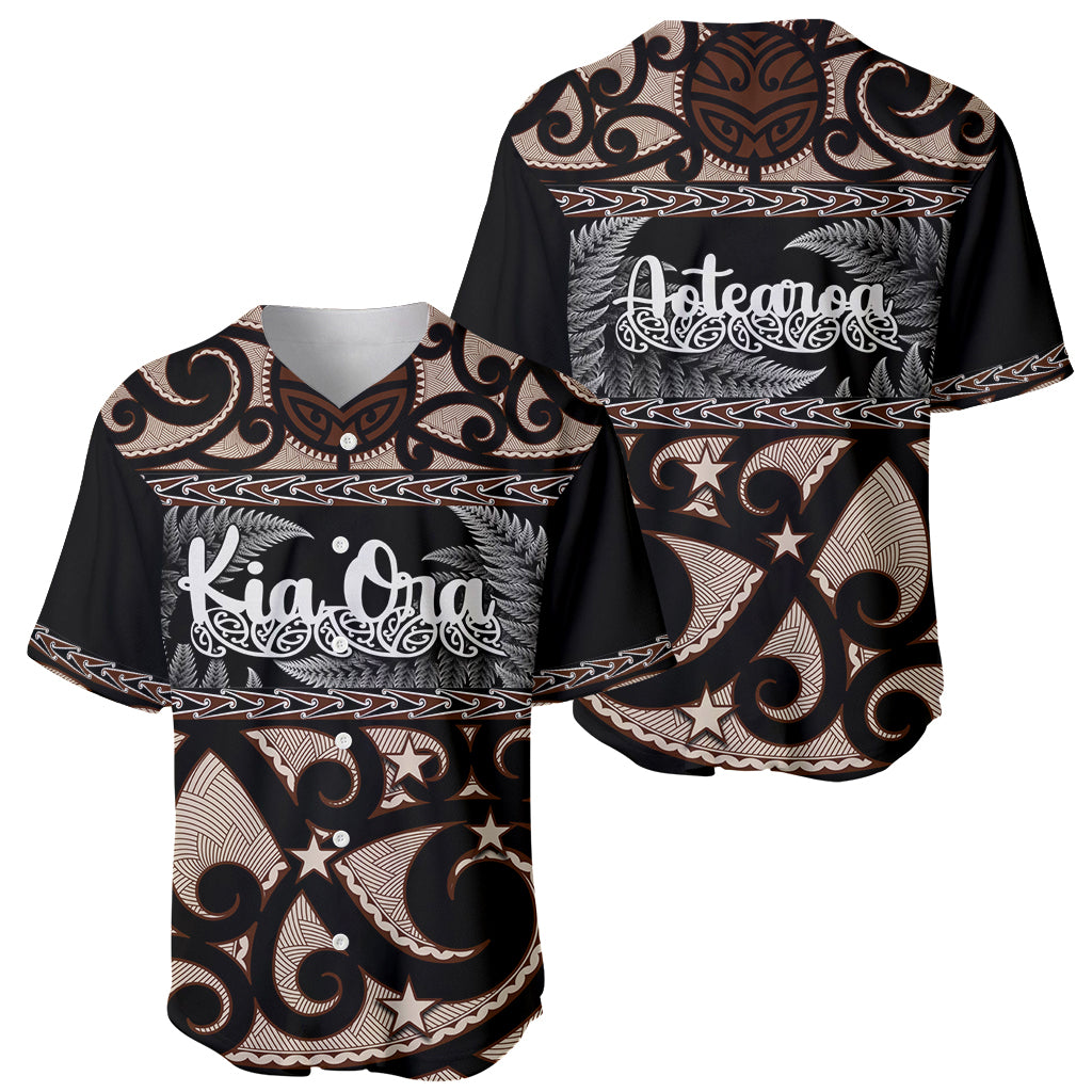 Kia Ora New Zealand Baseball Jersey Aotearoa Proud Maori With Silver Fern - Vibe Hoodie Shop