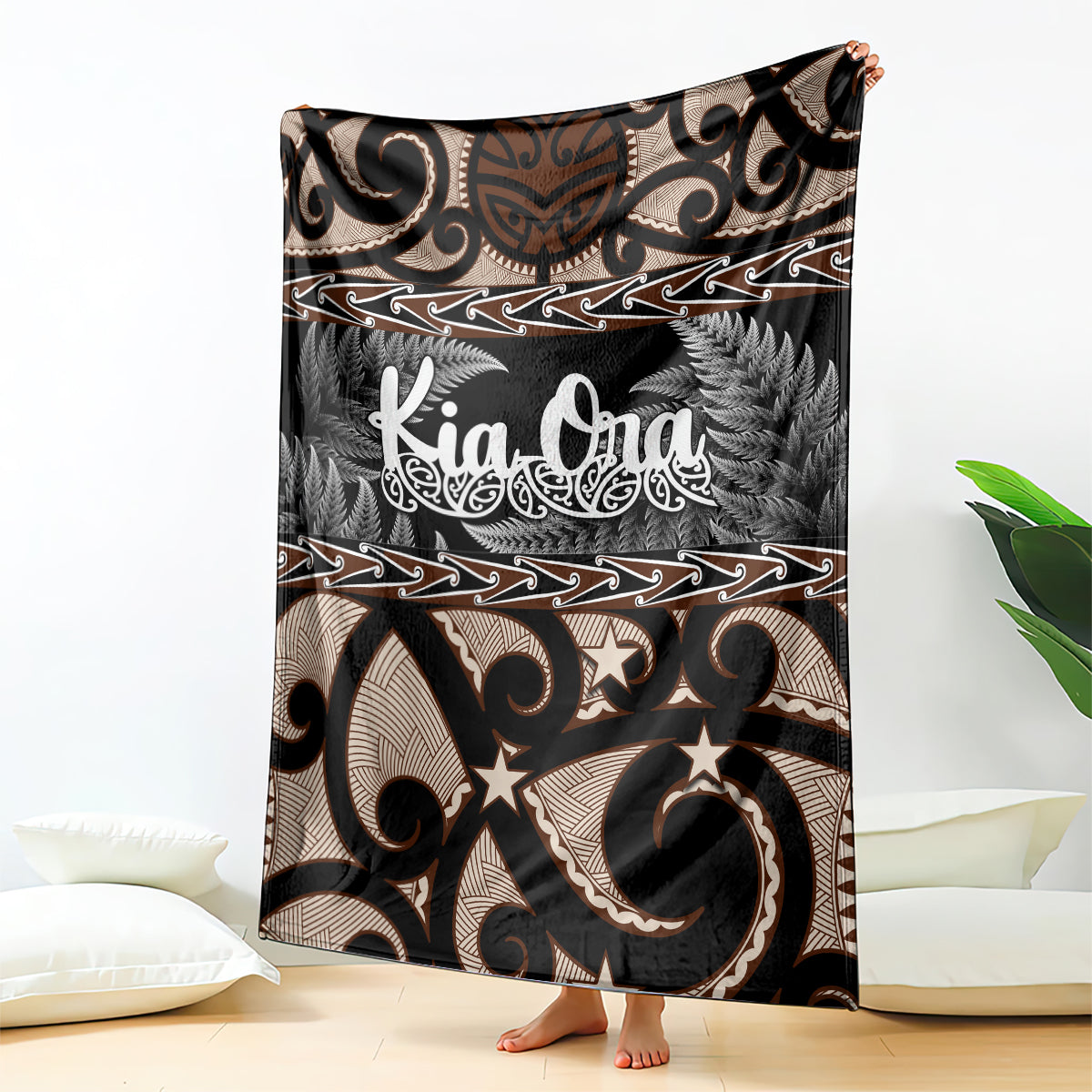 Kia Ora New Zealand Blanket Aotearoa Proud Maori With Silver Fern - Vibe Hoodie Shop