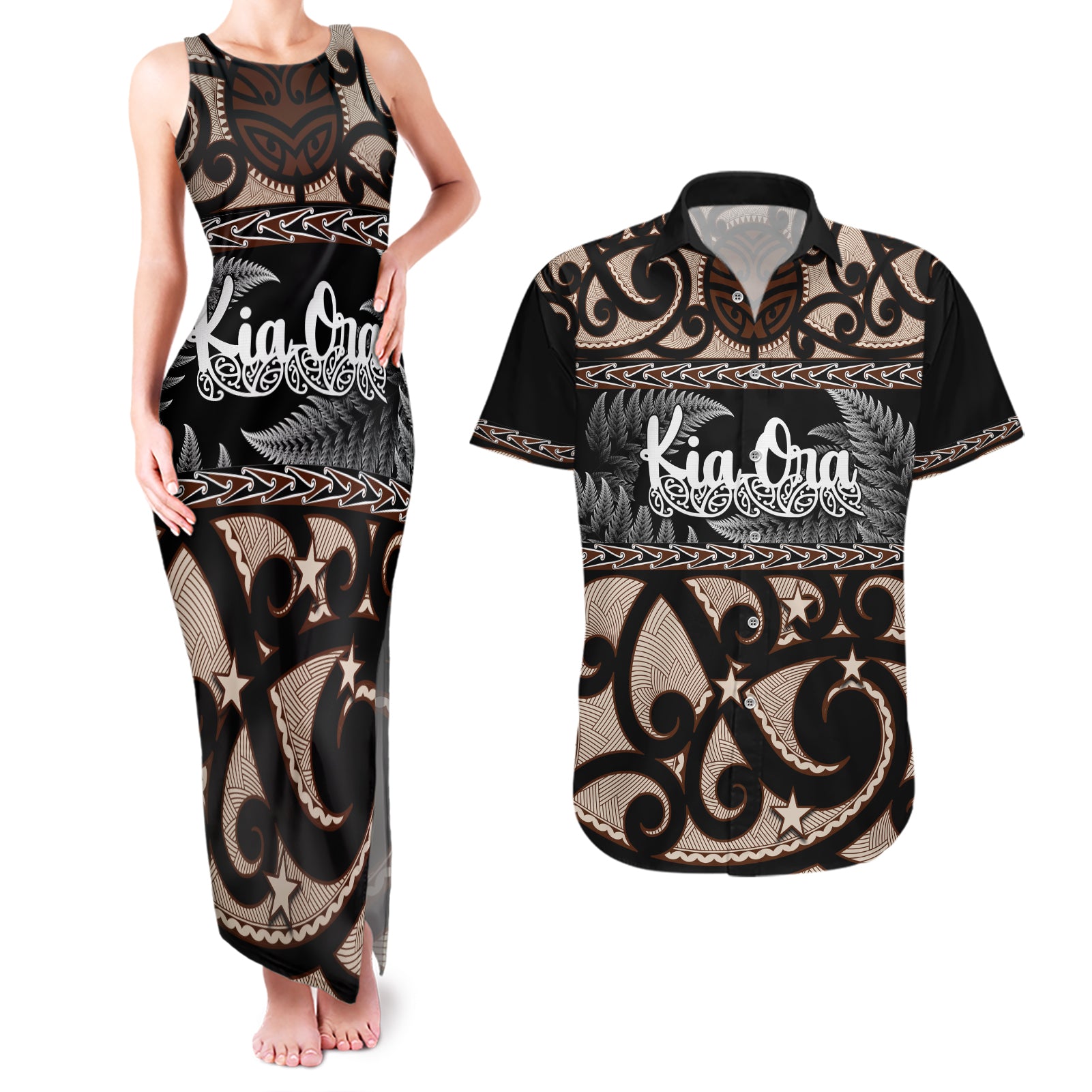 kia-ora-new-zealand-couples-matching-tank-maxi-dress-and-hawaiian-shirt-aotearoa-proud-maori-with-silver-fern