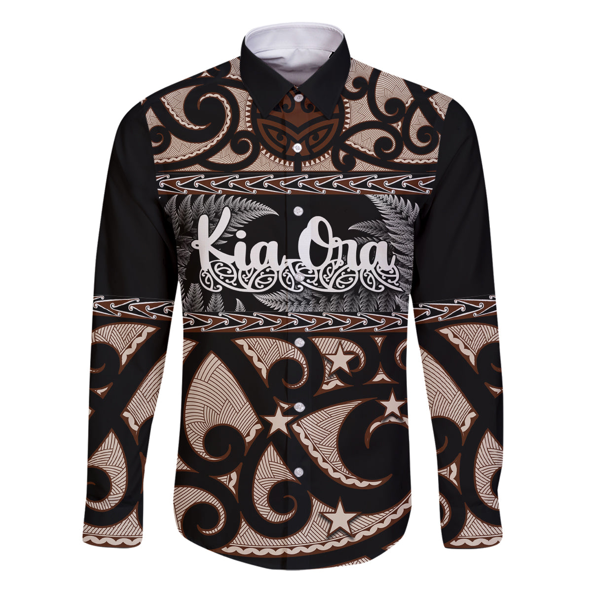 kia-ora-new-zealand-family-matching-off-shoulder-maxi-dress-and-hawaiian-shirt-aotearoa-proud-maori-with-silver-fern