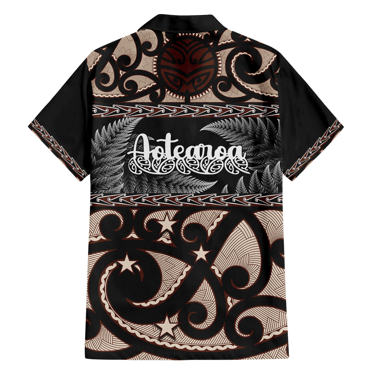 kia-ora-new-zealand-family-matching-off-shoulder-short-dress-and-hawaiian-shirt-aotearoa-proud-maori-with-silver-fern