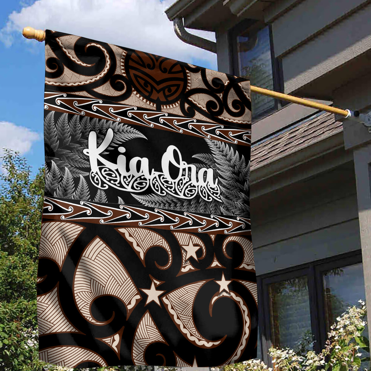 Kia Ora New Zealand Garden Flag Aotearoa Proud Maori With Silver Fern - Vibe Hoodie Shop