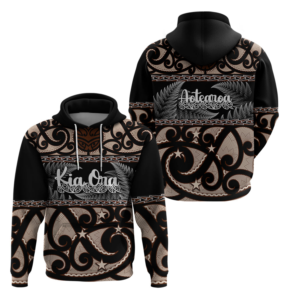 Kia Ora New Zealand Hoodie Aotearoa Proud Maori With Silver Fern - Vibe Hoodie Shop